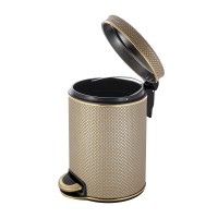 Ведро для мусора 5л Geralis V-RBG-B Ромб темное, кант золото