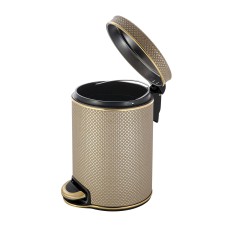 Ведро для мусора 5л Geralis V-RBG-B Ромб темное, кант золото