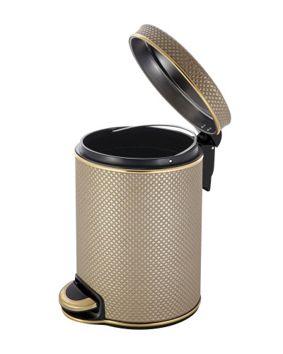 Ведро для мусора 5л Geralis V-RBG-B Ромб темное, кант золото