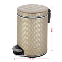 Ведро для мусора 5л Geralis V-RBH-B Ромб темное, кант хром