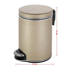 Ведро для мусора 5л Geralis V-RBH-B Ромб темное, кант хром