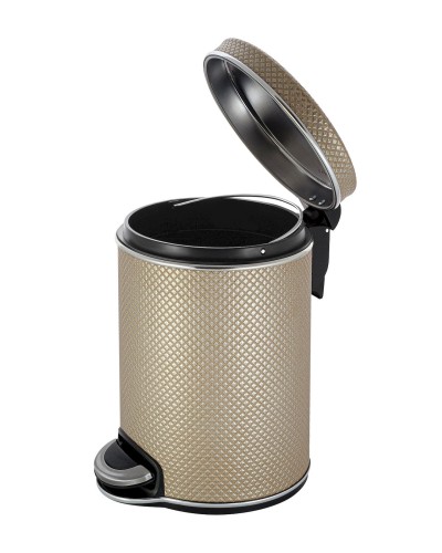 Ведро для мусора 5л Geralis V-RBH-B Ромб темное, кант хром