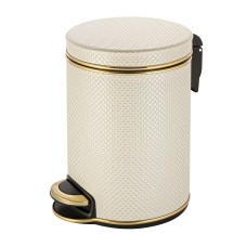 Ведро для мусора 5л Geralis V-RWG-B Ромб белое, кант золото