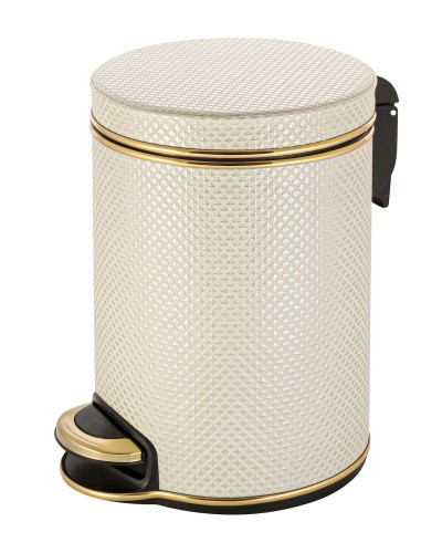 Ведро для мусора 5л Geralis V-RWG-B Ромб белое, кант золото