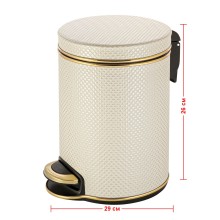 Ведро для мусора 5л Geralis V-RWG-B Ромб белое, кант золото