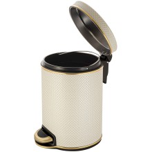 Ведро для мусора 5л Geralis V-RWG-B Ромб белое, кант золото