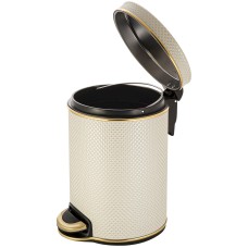 Ведро для мусора 5л Geralis V-RWG-B Ромб белое, кант золото