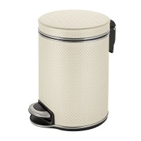 Ведро для мусора 5л Geralis V-RWH-B Ромб белое, кант хром