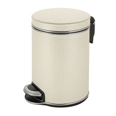 Ведро для мусора 5л Geralis V-RWH-B Ромб белое, кант хром