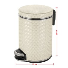 Ведро для мусора 5л Geralis V-RWH-B Ромб белое, кант хром