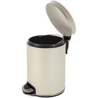 Ведро для мусора 5л Geralis V-RWH-B Ромб белое, кант хром