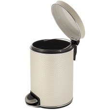 Ведро для мусора 5л Geralis V-RWH-B Ромб белое, кант хром