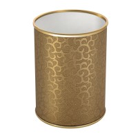 Ведро для мусора 3л открытое Geralis M-FGG-B FLOWER золото, кант золото