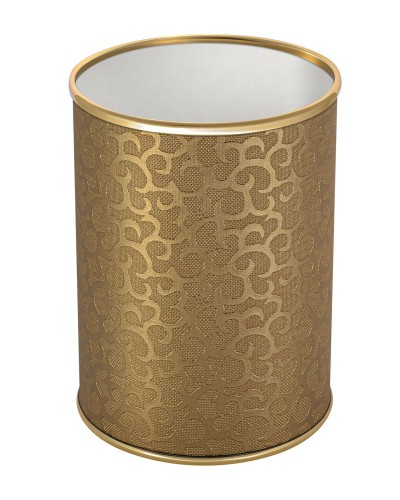 Ведро для мусора 3л открытое Geralis M-FGG-B FLOWER золото, кант золото