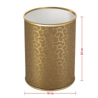 Ведро для мусора 3л открытое Geralis M-FGG-B FLOWER золото, кант золото