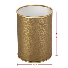 Ведро для мусора 3л открытое Geralis M-FGG-B FLOWER золото, кант золото