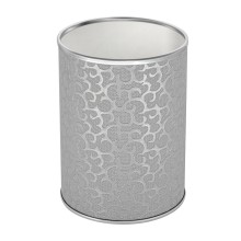 Ведро для мусора 3л открытое Geralis M-FHH-B FLOWER серебро, кант хром