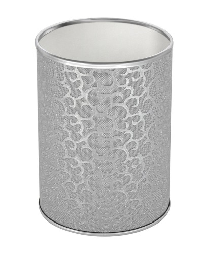 Ведро для мусора 3л открытое Geralis M-FHH-B FLOWER серебро, кант хром