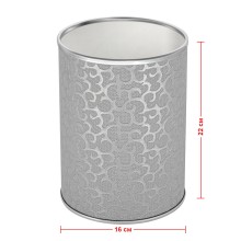 Ведро для мусора 3л открытое Geralis M-FHH-B FLOWER серебро, кант хром