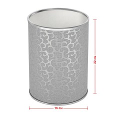 Ведро для мусора 3л открытое Geralis M-FHH-B FLOWER серебро, кант хром