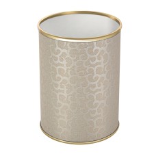 Ведро для мусора 3л открытое Geralis M-FLG-B FLOWER бежевое, кант золото