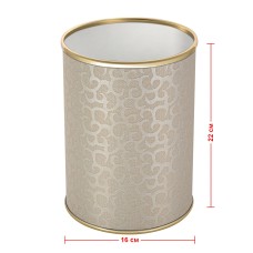 Ведро для мусора 3л открытое Geralis M-FLG-B FLOWER бежевое, кант золото