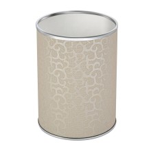 Ведро для мусора 3л открытое Geralis M-FLH-B FLOWER бежевое, кант хром