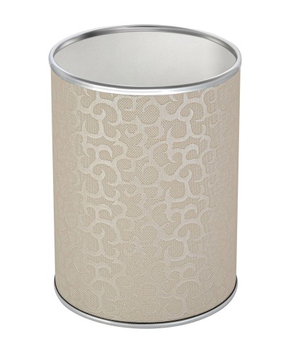 Ведро для мусора 3л открытое Geralis M-FLH-B FLOWER бежевое, кант хром