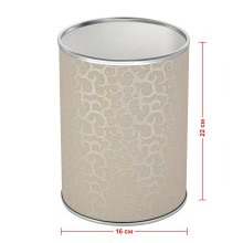 Ведро для мусора 3л открытое Geralis M-FLH-B FLOWER бежевое, кант хром