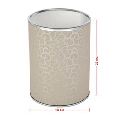 Ведро для мусора 3л открытое Geralis M-FLH-B FLOWER бежевое, кант хром