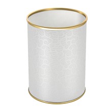 Ведро для мусора 3л открытое Geralis M-FWG-B FLOWER белое, кант золото