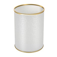Ведро для мусора 3л открытое Geralis M-FWG-B FLOWER белое, кант золото