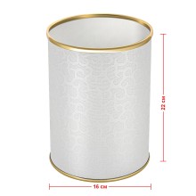 Ведро для мусора 3л открытое Geralis M-FWG-B FLOWER белое, кант золото