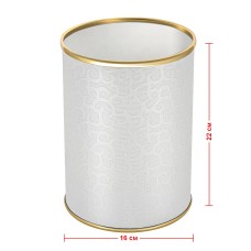 Ведро для мусора 3л открытое Geralis M-FWG-B FLOWER белое, кант золото