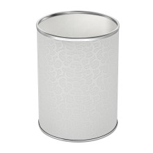 Ведро для мусора 3л открытое Geralis M-FWH-B FLOWER белое, кант хром