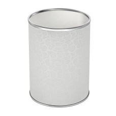 Ведро для мусора 3л открытое Geralis M-FWH-B FLOWER белое, кант хром