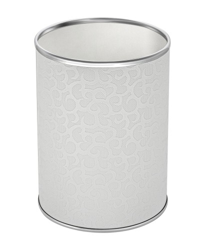 Ведро для мусора 3л открытое Geralis M-FWH-B FLOWER белое, кант хром