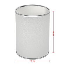 Ведро для мусора 3л открытое Geralis M-FWH-B FLOWER белое, кант хром