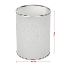 Ведро для мусора 3л открытое Geralis M-FWH-B FLOWER белое, кант хром