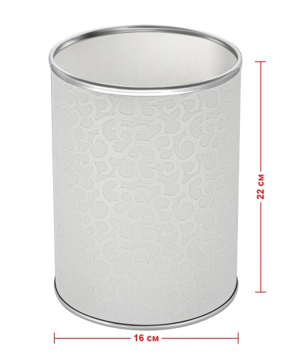 Ведро для мусора 3л открытое Geralis M-FWH-B FLOWER белое, кант хром