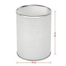 Ведро для мусора 3л открытое Geralis M-KWH-B CROCO белое, кант хром