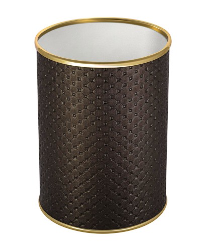 Ведро для мусора 3л открытое Geralis M-PCG-B PUNTO шоколад, кант золото