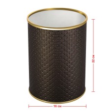 Ведро для мусора 3л открытое Geralis M-PCG-B PUNTO шоколад, кант золото