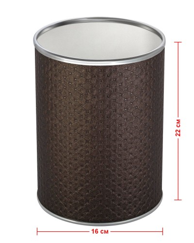 Ведро для мусора 3л открытое Geralis M-PCH-B PUNTO шоколад, кант хром