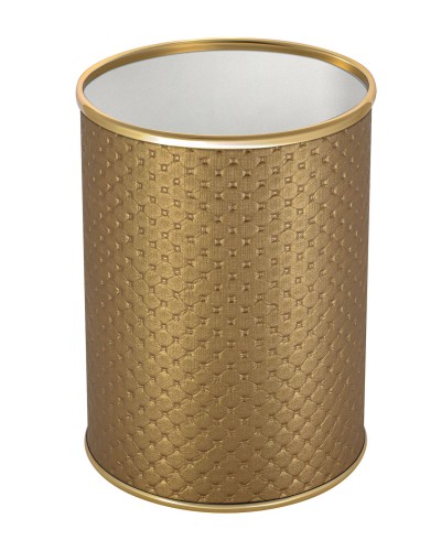 Ведро для мусора 3л открытое Geralis M-PGG-B PUNTO золото, кант золото