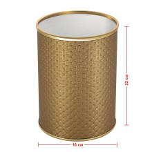 Ведро для мусора 3л открытое Geralis M-PGG-B PUNTO золото, кант золото