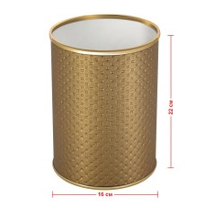 Ведро для мусора 3л открытое Geralis M-PGG-B PUNTO золото, кант золото