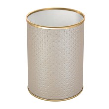 Ведро для мусора 3л открытое Geralis M-PLG-B PUNTO бежевое, кант золото