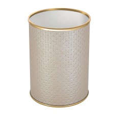 Ведро для мусора 3л открытое Geralis M-PLG-B PUNTO бежевое, кант золото