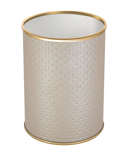 Ведро для мусора 3л открытое Geralis M-PLG-B PUNTO бежевое, кант золото